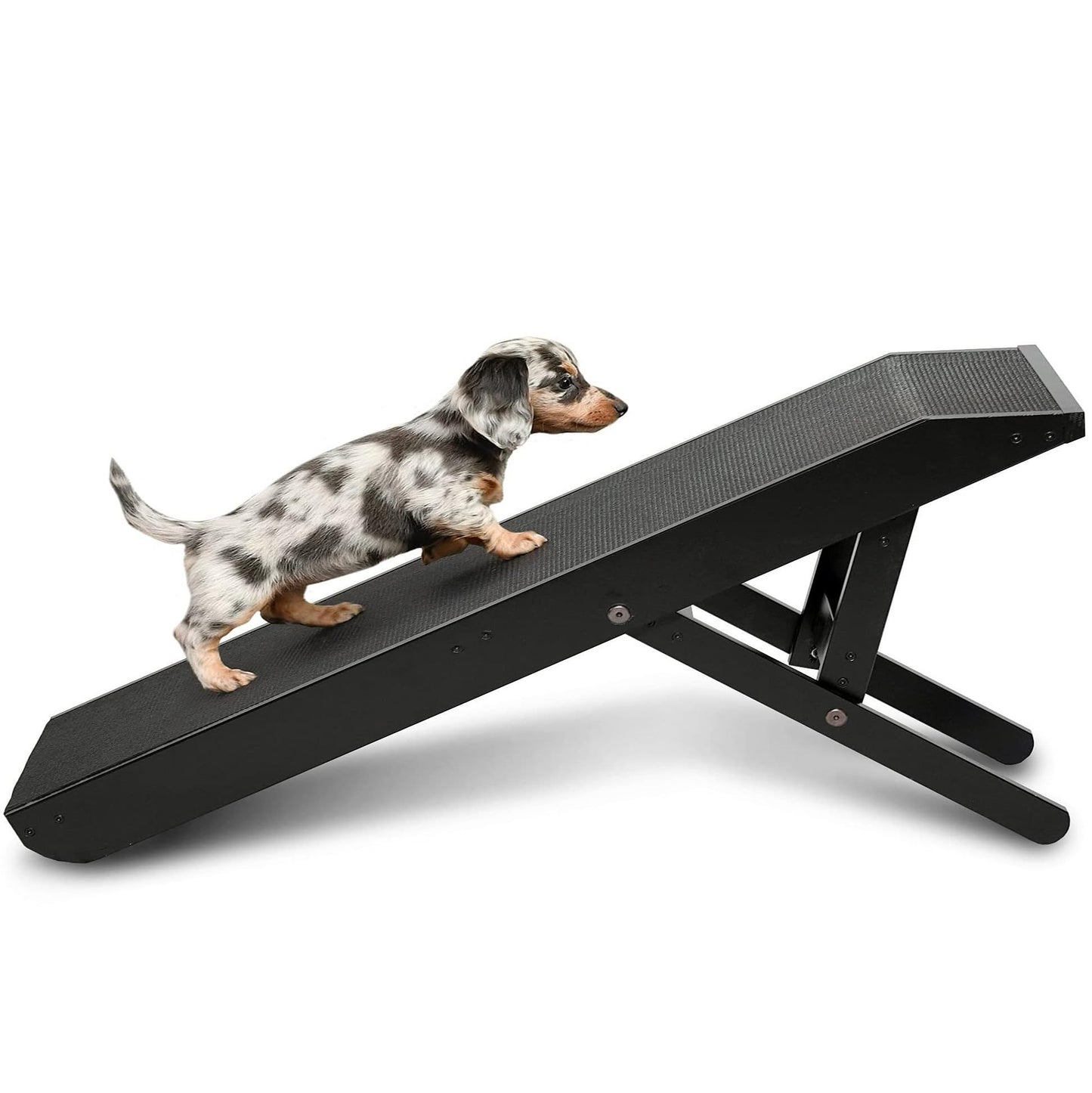 Adjustable Dog Ramp For Bed Small Dog & Large Dogs - Folding Dachshund Ramp Pet Ramp For Couch With Platform Top Anti-Slip Surface - Dog Ramps For Medium Dogs & Old Cats